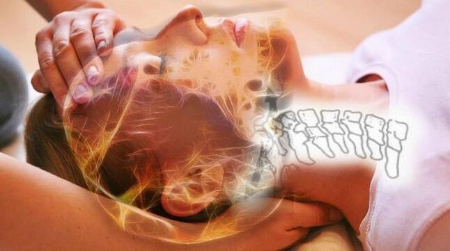 Degeneración de discos de vértebras de cartílago cervical hermana